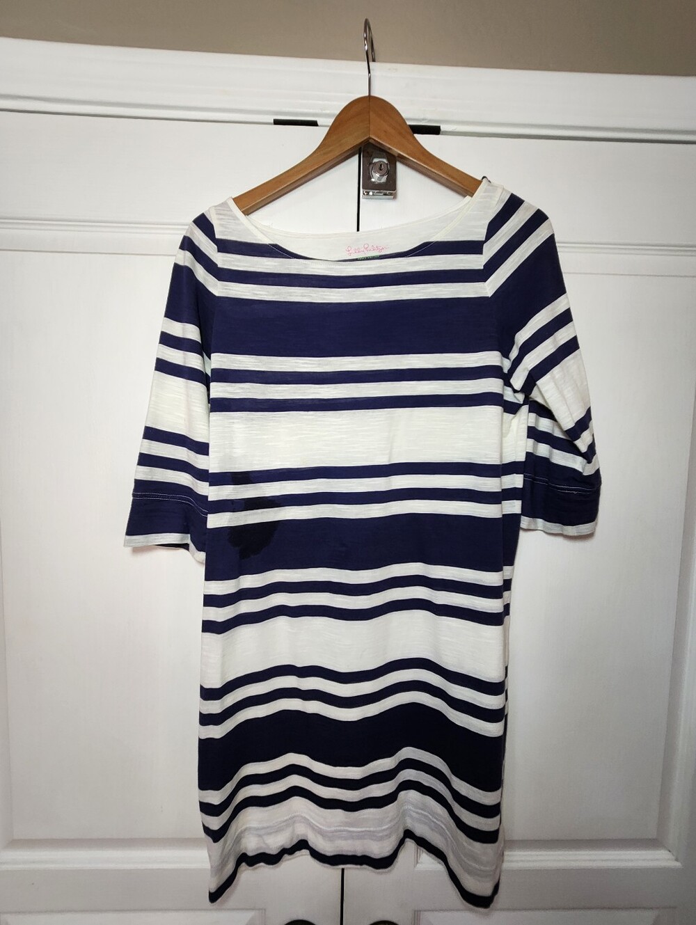 Lilly Pulitzer Navy and White Striped Boatneck Tunic Dress